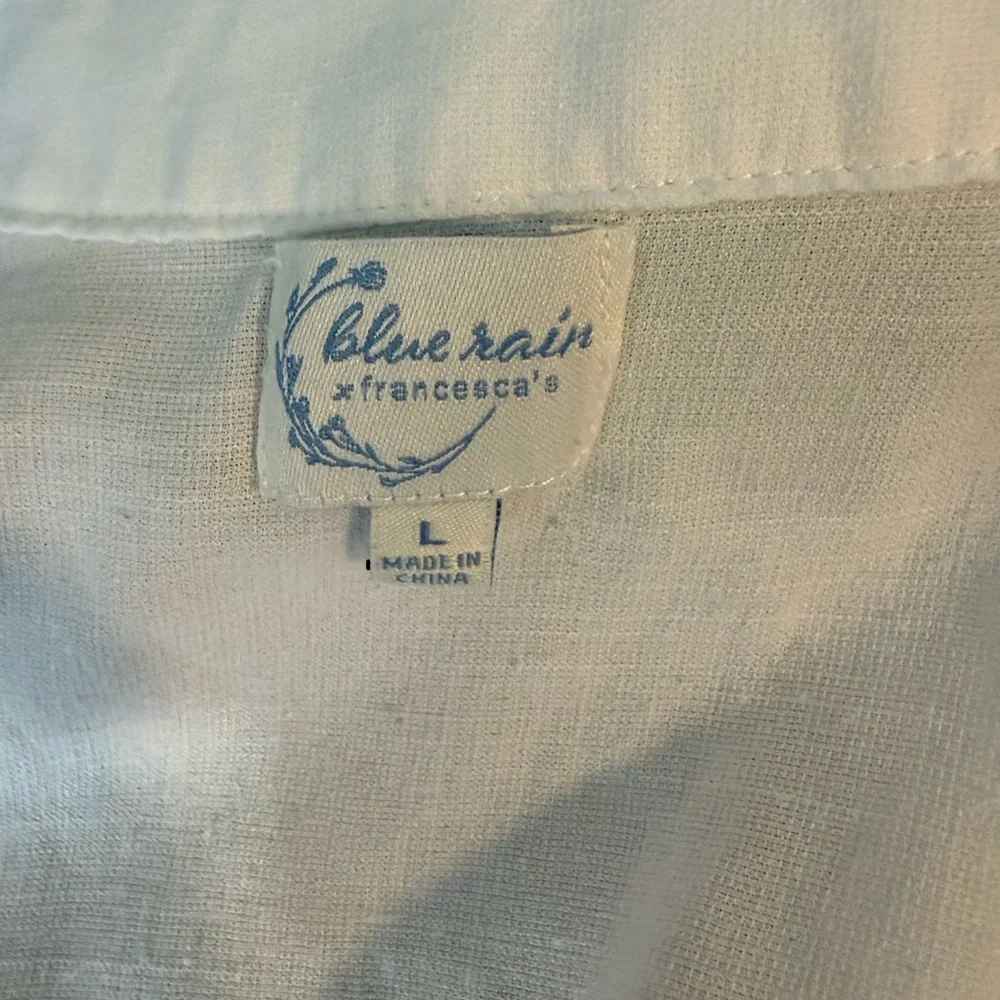 Rain x Francesca’s Women's White, Layered Button-Up Blouse, L - Picture 2 of 6